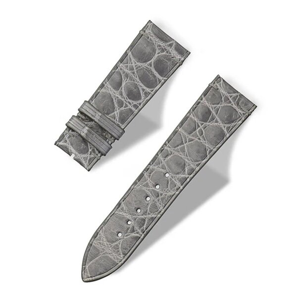 Unique Exotic Leather Strap – Genuine Alligator - Gray White Color main image 5